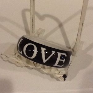 LOVE Plastic bangle bracelet black and whi…
